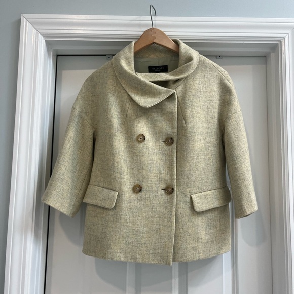 Talbots Size 4 Mini Jacket Button Up Car Coat Tan beige - Picture 1 of 3